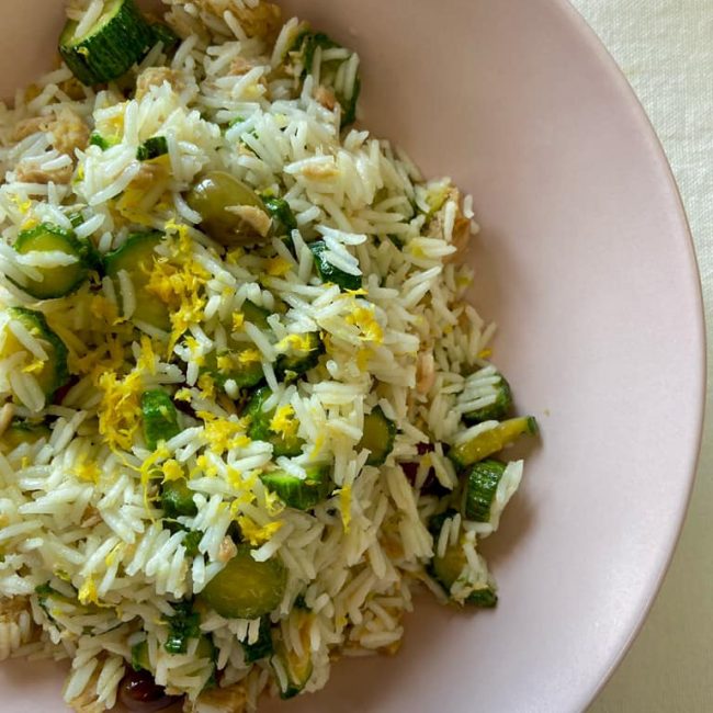 riso basmati tonno olive taggiasche zucchine - Dottoressa Giulia Leonori - Pomezia - giulialeonori.it